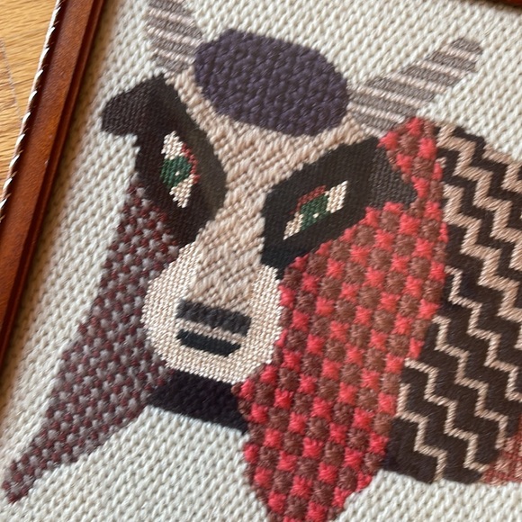 Vintage embroidery bull picture - Picture 6 of 8